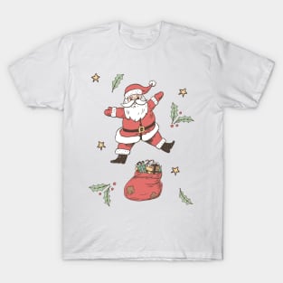 Cute Retro Leaf Santa T-Shirt